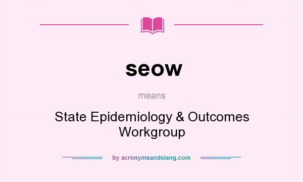 What does seow mean? It stands for State Epidemiology & Outcomes Workgroup