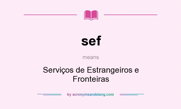 What does sef mean? It stands for Serviços de Estrangeiros e Fronteiras