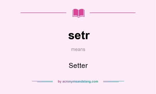 What does setr mean? It stands for Setter