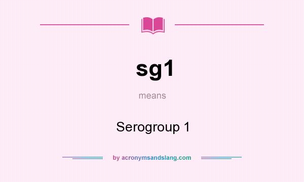 What does sg1 mean? It stands for Serogroup 1