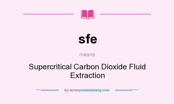 What does sfe mean? It stands for Supercritical Carbon Dioxide Fluid Extraction
