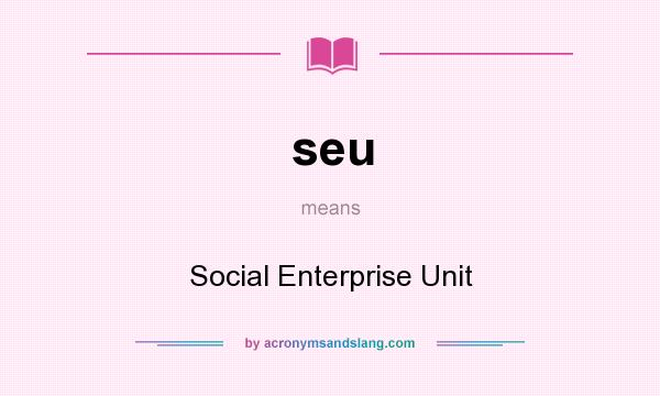 What does seu mean? It stands for Social Enterprise Unit