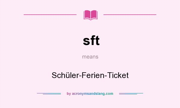 What does sft mean? It stands for Schüler-Ferien-Ticket