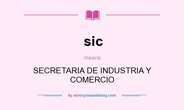 What does sic mean? It stands for SECRETARIA DE INDUSTRIA Y COMERCIO