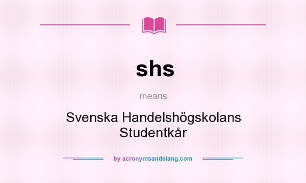 What does shs mean? It stands for Svenska Handelshögskolans Studentkår
