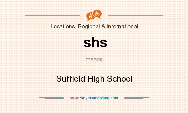 What does shs mean? It stands for Suffield High School