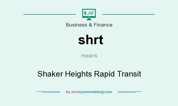 What does shrt mean? It stands for Shaker Heights Rapid Transit