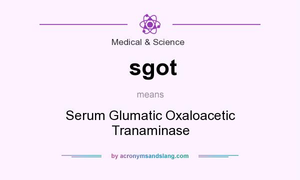 What does sgot mean? It stands for Serum Glumatic Oxaloacetic Tranaminase