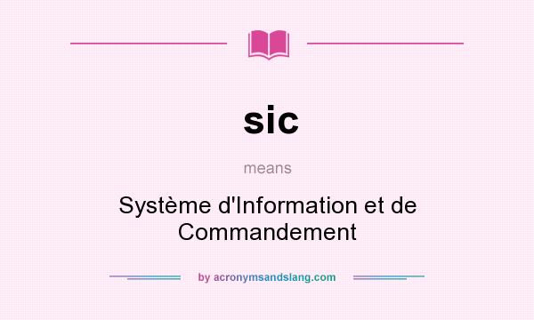 What does sic mean? It stands for Système d`Information et de Commandement