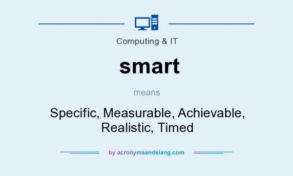 What does smart mean? It stands for Specific, Measurable, Achievable, Realistic, Timed