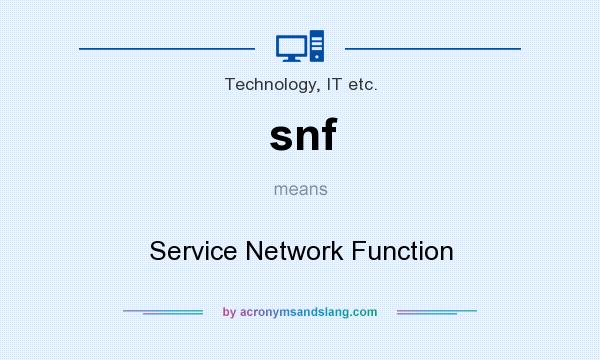 What does snf mean? It stands for Service Network Function