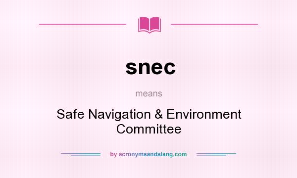 What does snec mean? It stands for Safe Navigation & Environment Committee