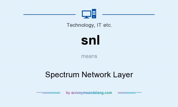 What does snl mean? It stands for Spectrum Network Layer