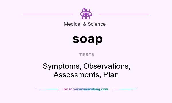 What does soap mean? It stands for Symptoms, Observations, Assessments, Plan