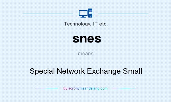 What does snes mean? It stands for Special Network Exchange Small
