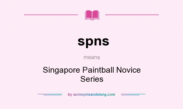 What does spns mean? It stands for Singapore Paintball Novice Series