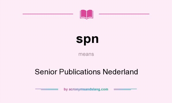What does spn mean? It stands for Senior Publications Nederland