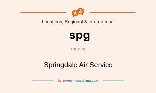 What does spg mean? It stands for Springdale Air Service