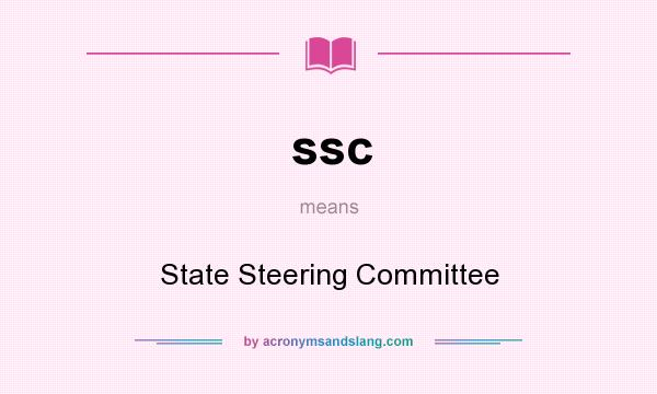 What does ssc mean? It stands for State Steering Committee