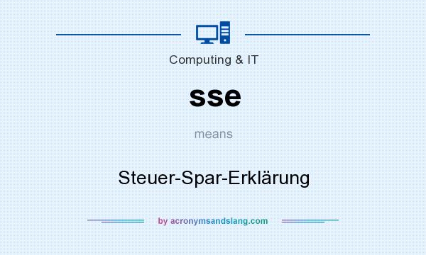 What does sse mean? It stands for Steuer-Spar-Erklärung