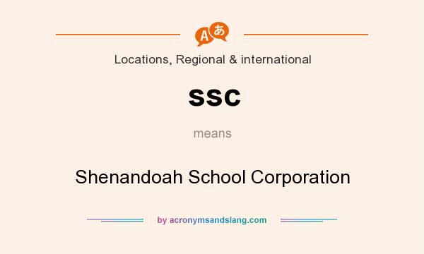 What does ssc mean? It stands for Shenandoah School Corporation