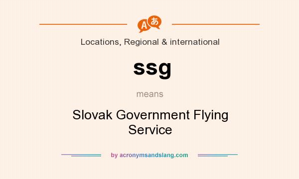 What does ssg mean? It stands for Slovak Government Flying Service