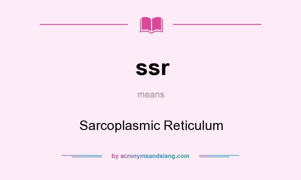 What does ssr mean? It stands for Sarcoplasmic Reticulum