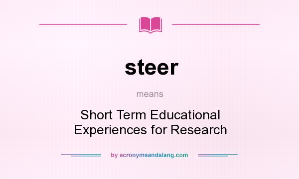 What does steer mean? It stands for Short Term Educational Experiences for Research