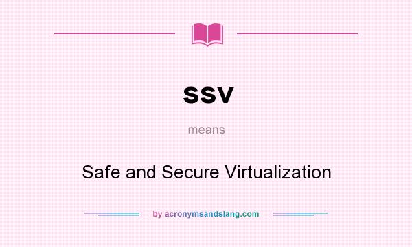 What does ssv mean? It stands for Safe and Secure Virtualization