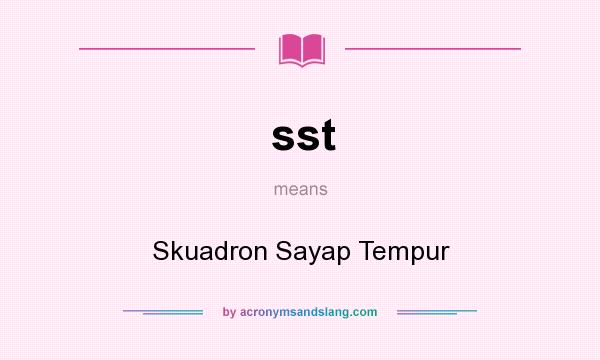 What does sst mean? It stands for Skuadron Sayap Tempur