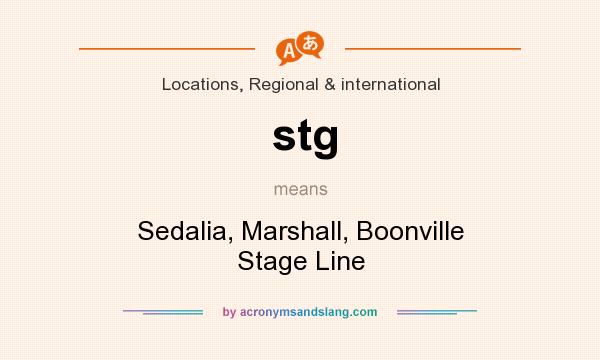 What does stg mean? It stands for Sedalia, Marshall, Boonville Stage Line