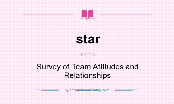 What does star mean? It stands for Survey of Team Attitudes and Relationships