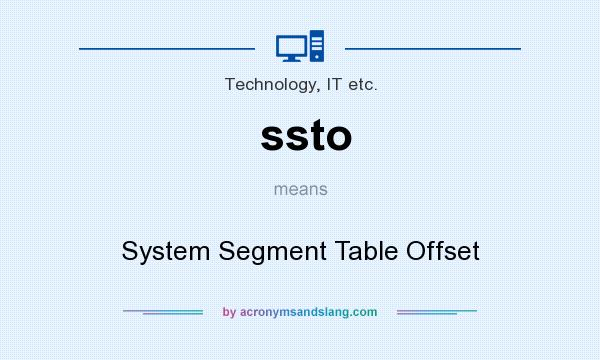 Ssto System Segment Table Offset In Technology IT Etc By 