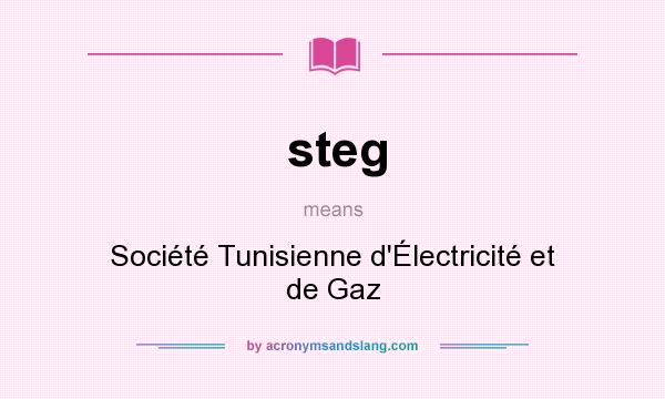 What does steg mean? It stands for Société Tunisienne d`Électricité et de Gaz