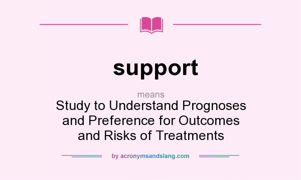 What does support mean? It stands for Study to Understand Prognoses and Preference for Outcomes and Risks of Treatments