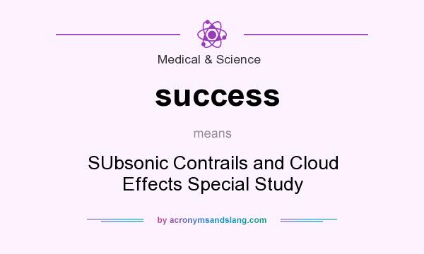 What does success mean? It stands for SUbsonic Contrails and Cloud Effects Special Study