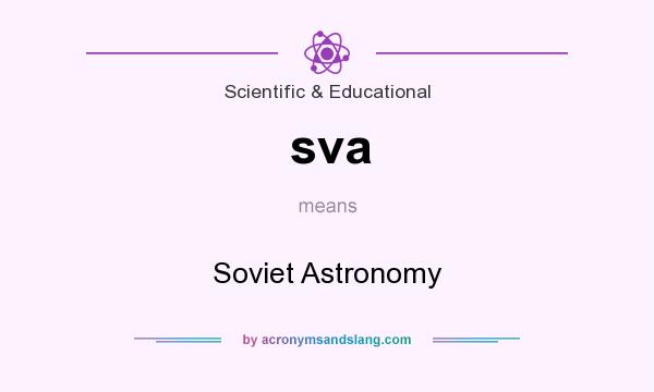 What does sva mean? It stands for Soviet Astronomy