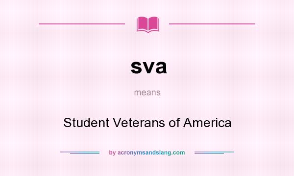 What does sva mean? It stands for Student Veterans of America