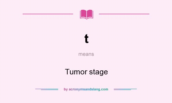 What does t mean? It stands for Tumor stage