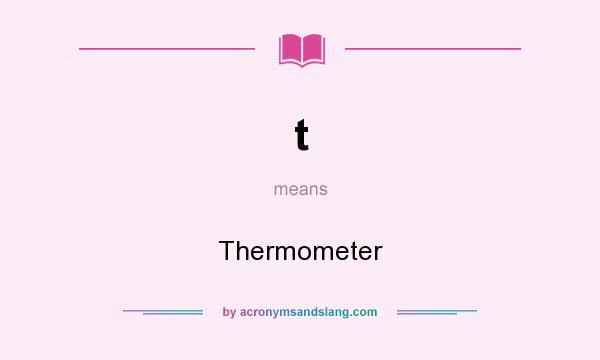 What does t mean? It stands for Thermometer
