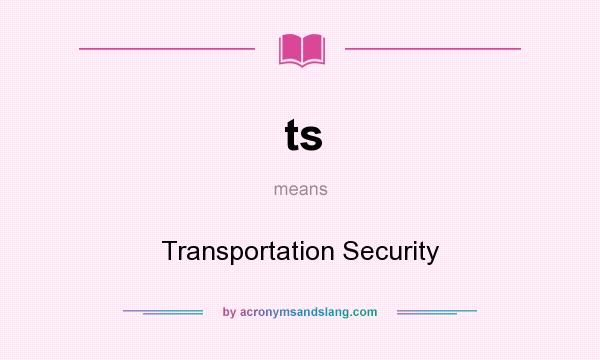 What does ts mean? It stands for Transportation Security