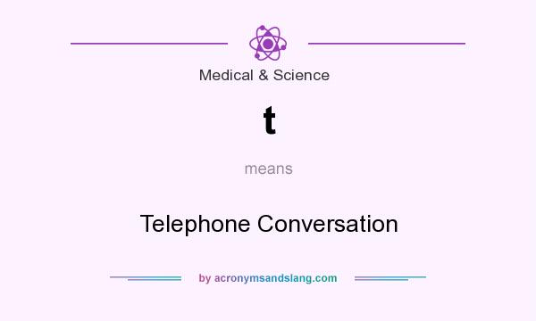 What does t mean? It stands for Telephone Conversation