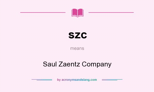 What does szc mean? It stands for Saul Zaentz Company