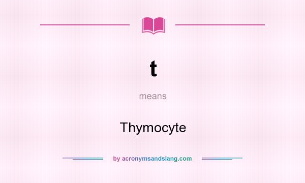 What does t mean? It stands for Thymocyte