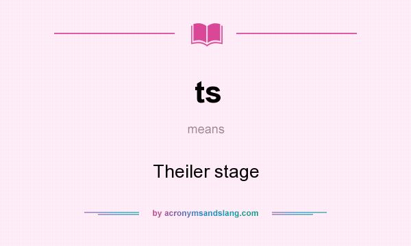 What does ts mean? It stands for Theiler stage