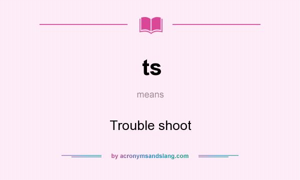 What does ts mean? It stands for Trouble shoot