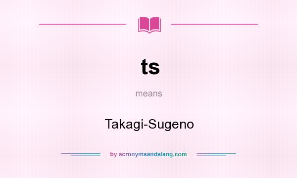 What does ts mean? It stands for Takagi-Sugeno