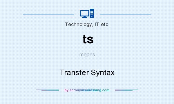 What does ts mean? It stands for Transfer Syntax