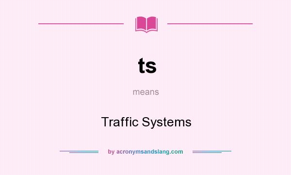 What does ts mean? It stands for Traffic Systems
