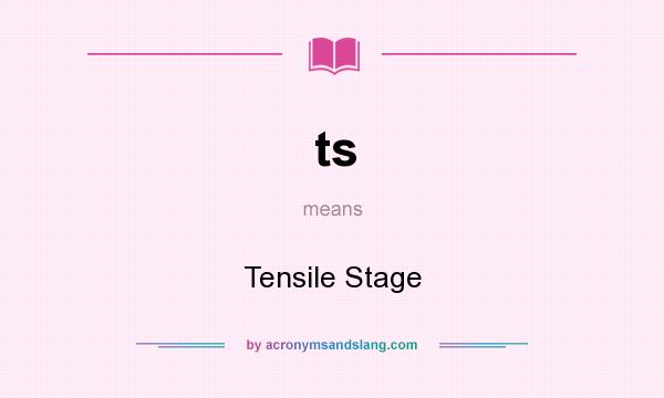 What does ts mean? It stands for Tensile Stage